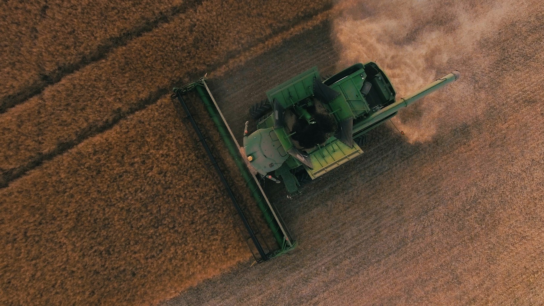 Agricultural machinery working across a field